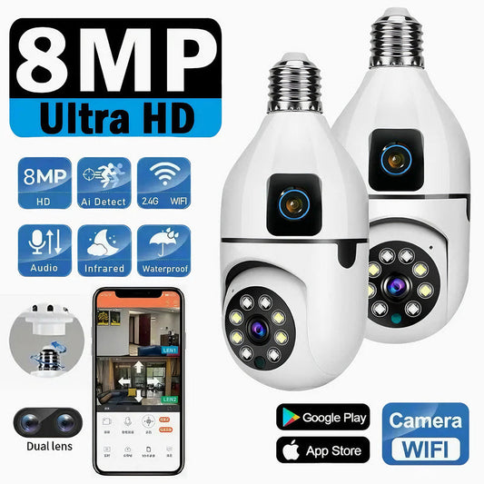 Caméra de Surveillance à Double Objectifs avec wifi 360°