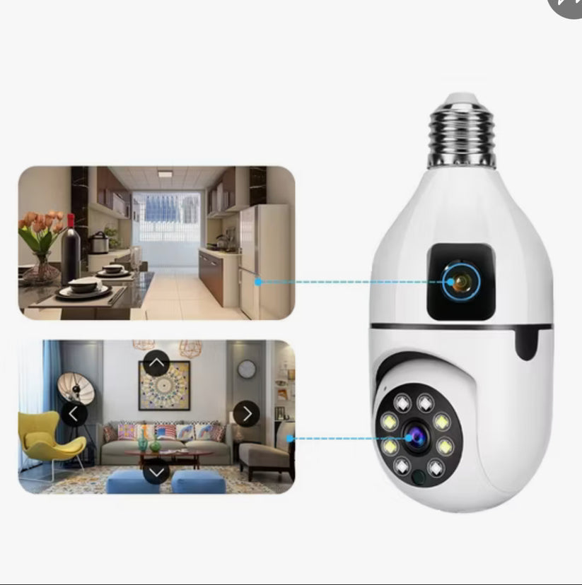 Caméra de Surveillance à Double Objectifs avec wifi 360°
